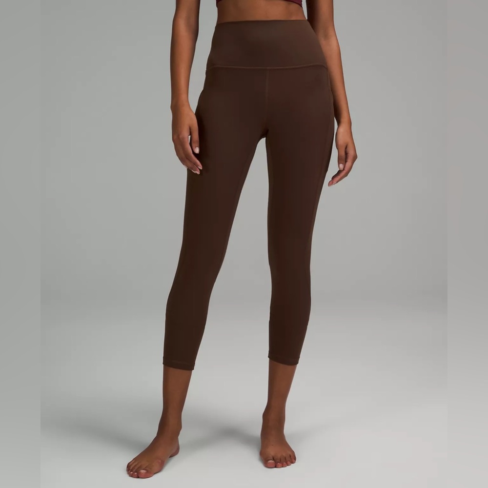 Lululemon Align High Rise Pant 25" with Pockets size 4 Java